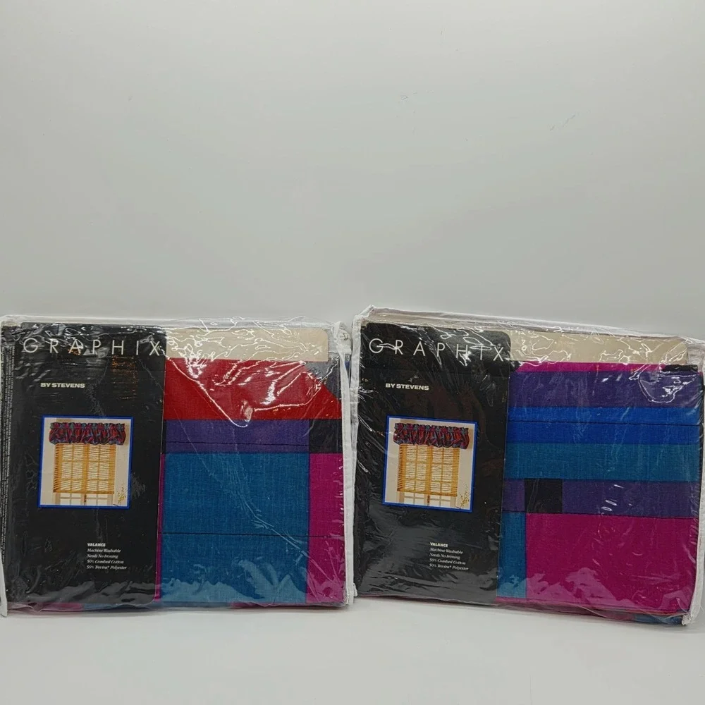 2x Vintage 90s Window Valance Graphix By Stevens 84